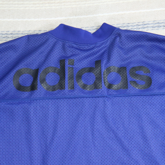 ADIDAS Royal Blue Big Back Logo Mesh Jersey Shirt - Picture 2 of 8
